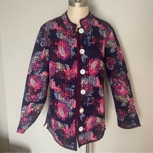 Floral quilted reversible jacket